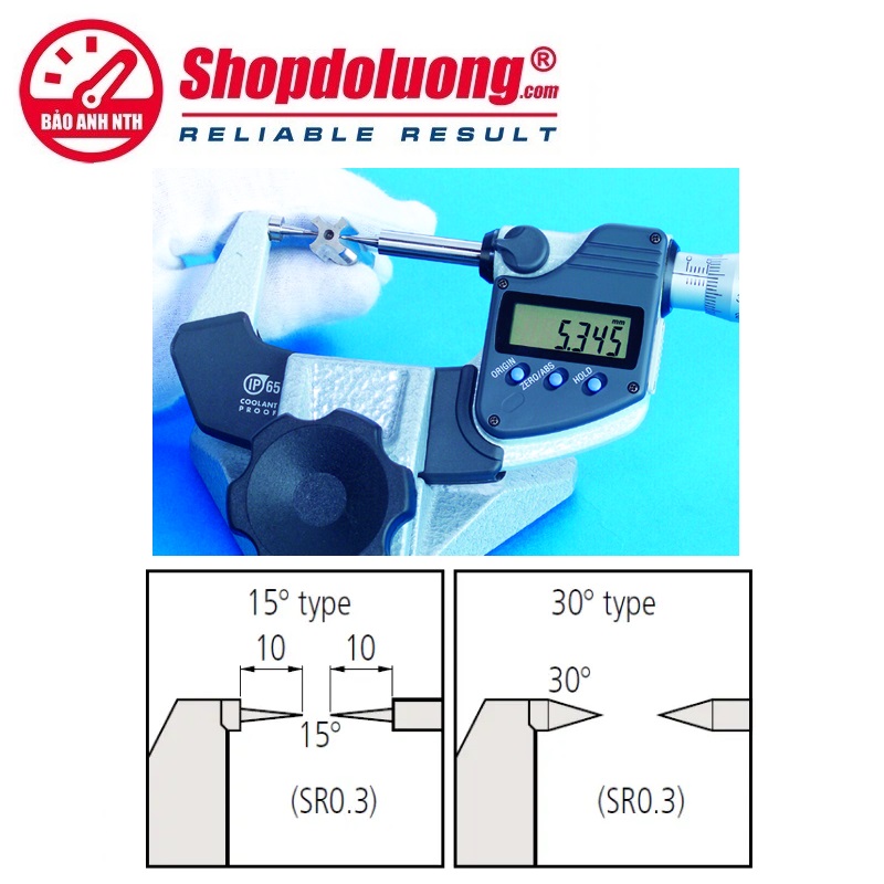 Panme Điện Tử Đầu Nhọn 0-25mm MITUTOYO 342-251-30(0.001mm-15°) 13 shopdoluong-Panme Điện Tử Đầu Nhọn 0-25mm MITUTOYO 342-251-30(0.001mm-15°).