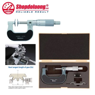 shopdoluong-Panme Ngoài Đo Bước Răng Đầu Đĩa 0-25mm MITUTOYO 123-101(0.01mm)