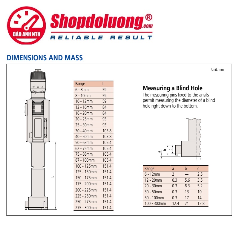 Panme Trong 3 Chấu Đo Lỗ Điện Tử 175-200mm MITUTOYO 468-177(0.001mm) 12 shopdoluong-Panme Trong 3 Chấu Đo Lỗ Điện Tử 175-200mm MITUTOYO 468-177(0.001mm)
