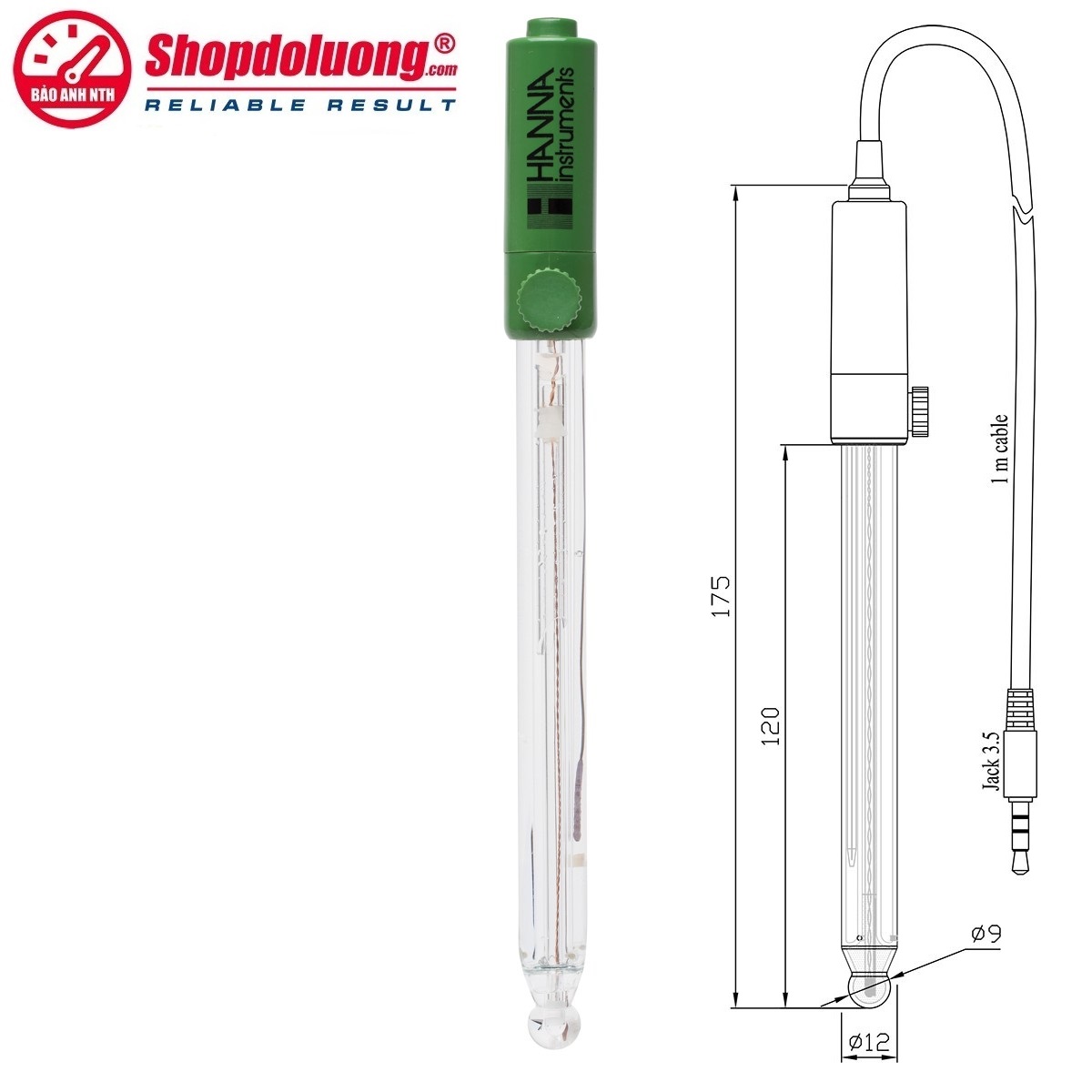 Điện Cực pH Cho Dung Môi Và Hydrocacbon HANNA HI10430 8 shopdoluong.com-Điện Cực pH Cho Dung Môi Và Hydrocacbon HANNA HI10430
