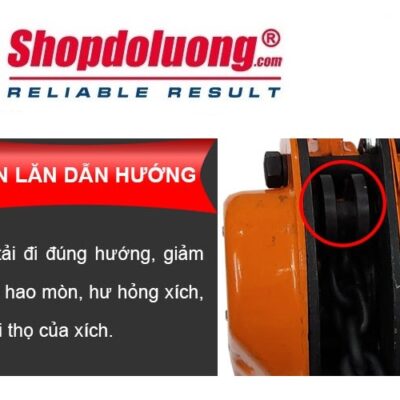 Pa Lăng Xích Kéo Tay NITTO 1 Tấn 5 Mét 14 shopdoluong.com-Pa Lăng Xích Kéo Tay NITTO Cấu Tạo Con Lăn Dẫn Hướng Xích