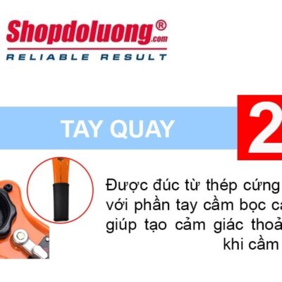 Pa Lăng Xích Lắc Tay NITTO 0.75 Tấn 1.5 Mét 10 shopdoluong.com-Pa Lăng Xích Lắc Tay NITTO Tay quay bọc cao su và tay được đúc bằng thép.