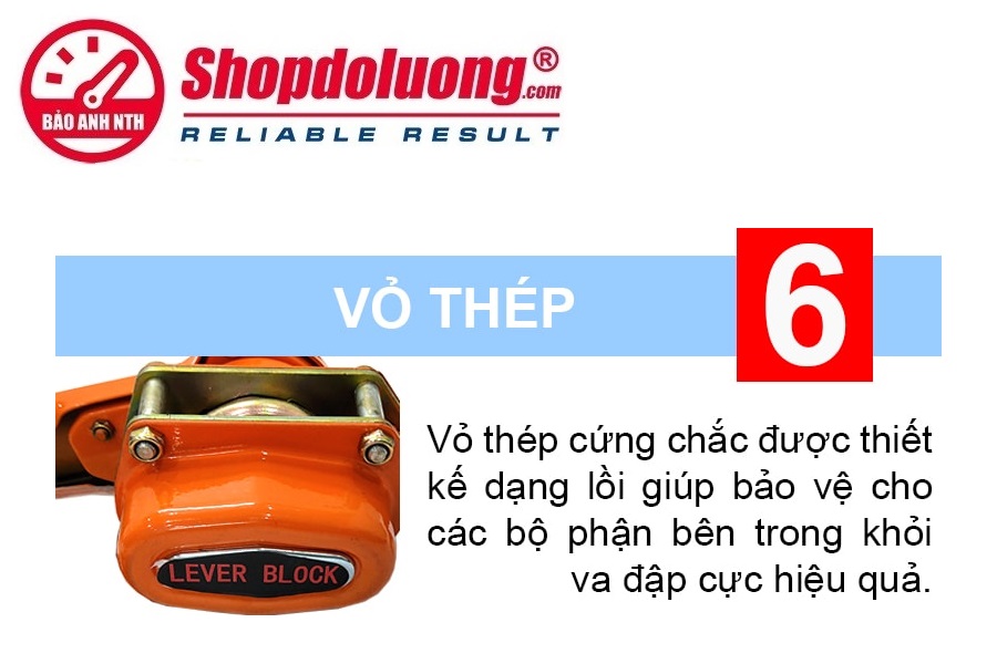 Pa Lăng Xích Lắc Tay NITTO 0.75 Tấn 1.5 Mét 26 shopdoluong.com-Pa Lăng Xích Lắc Tay NITTO Vỏ được gia công bằng thép tránh va đập.