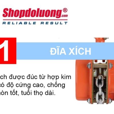 shopdoluong.com-Pa Lăng Xích Lắc Tay NITTO Với bộ đĩa xích được đúc từ hợp kim cao cấp.
