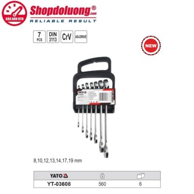 Bộ Cờ Lê 2 Đầu Vòng Miệng 7 Chi Tiết YATO YT-03608 (8-19mm) 5 shopdoluong.com-Bộ Cờ Lê 2 Đầu Vòng Miệng 7 Chi Tiết YATO YT-03608 (8-19mm).