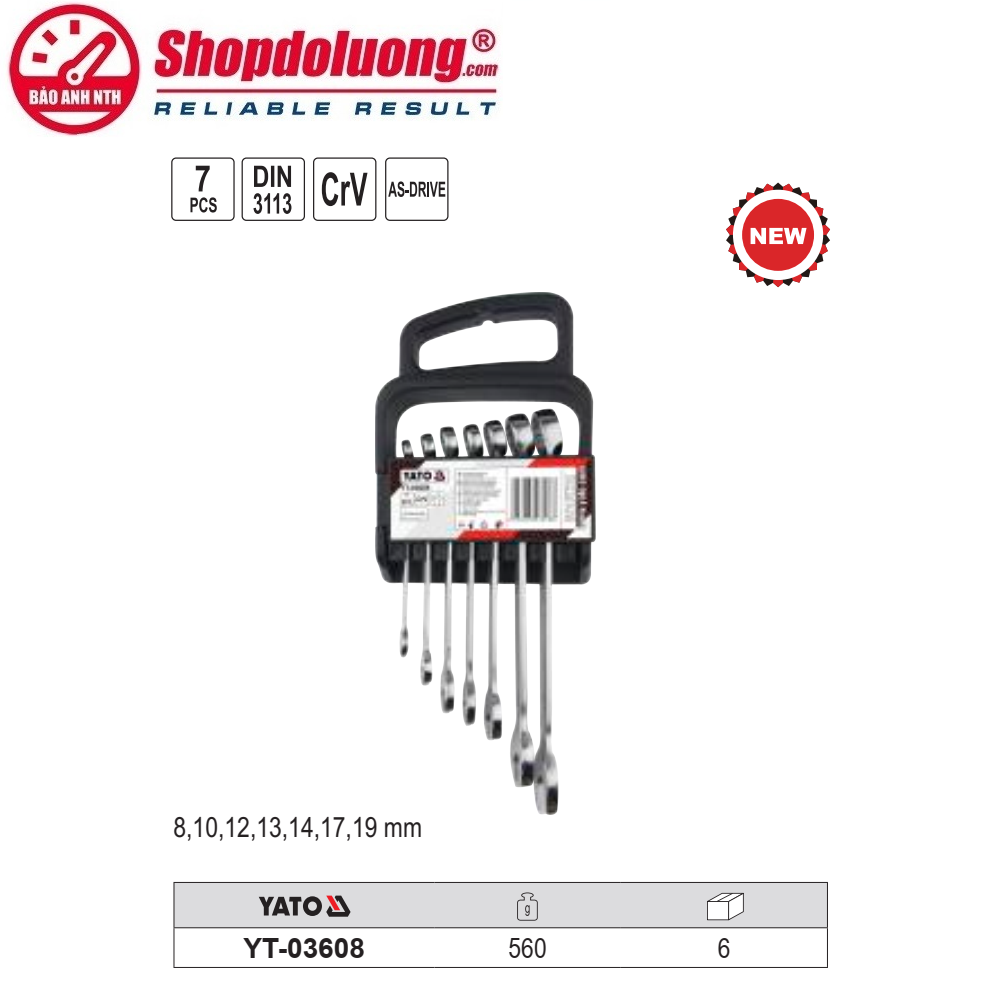 Bộ Cờ Lê 2 Đầu Vòng Miệng 7 Chi Tiết YATO YT-03608 (8-19mm) 11 shopdoluong.com-Bộ Cờ Lê 2 Đầu Vòng Miệng 7 Chi Tiết YATO YT-03608 (8-19mm).