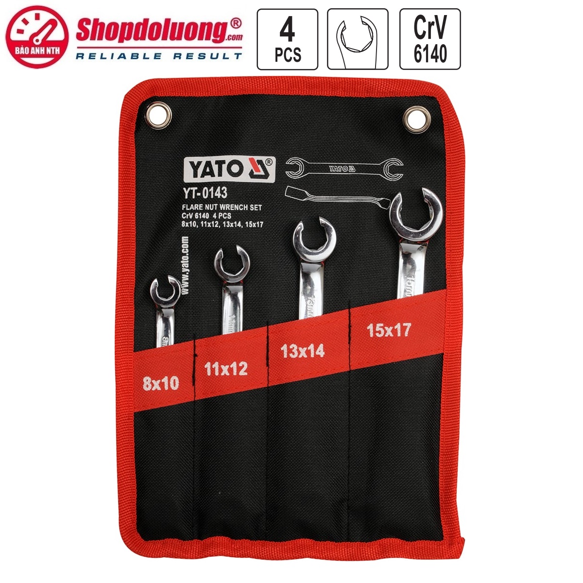 Bộ Cờ Lê 2 Đầu Miệng Loe Mở Đai Ốc 4 Cái YATO YT-0143 (8-17mm) 8 shopdoluong.com-Bộ Cờ Lê 2 Đầu Miệng Loe Mở Đai Ốc 4 Cái YATO YT-0143 (8-17mm)