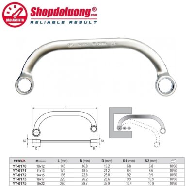 shopdoluong.com-Cờ Lê Bán Nguyệt 2 Đầu Vòng YATO YT-0175 (19x22mm)