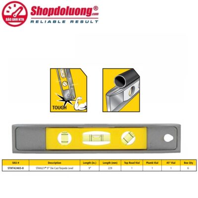 shopdoluong.com-Thước Thủy Cán Nhôm Có Từ STANLEY STHT42465-8 (22.5cm)