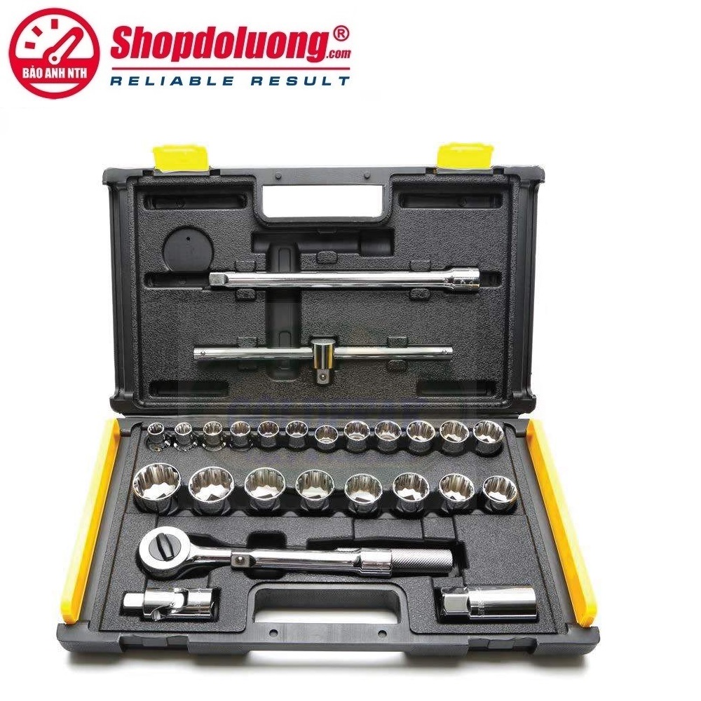 Bộ Khẩu 27 Chi Tiết Hệ Mét STANLEY 86-477 (10-32mm) 8 shopdoluong.com-Bộ Khẩu 27 Chi Tiết Hệ Mét STANLEY 86-477 (10-32mm)