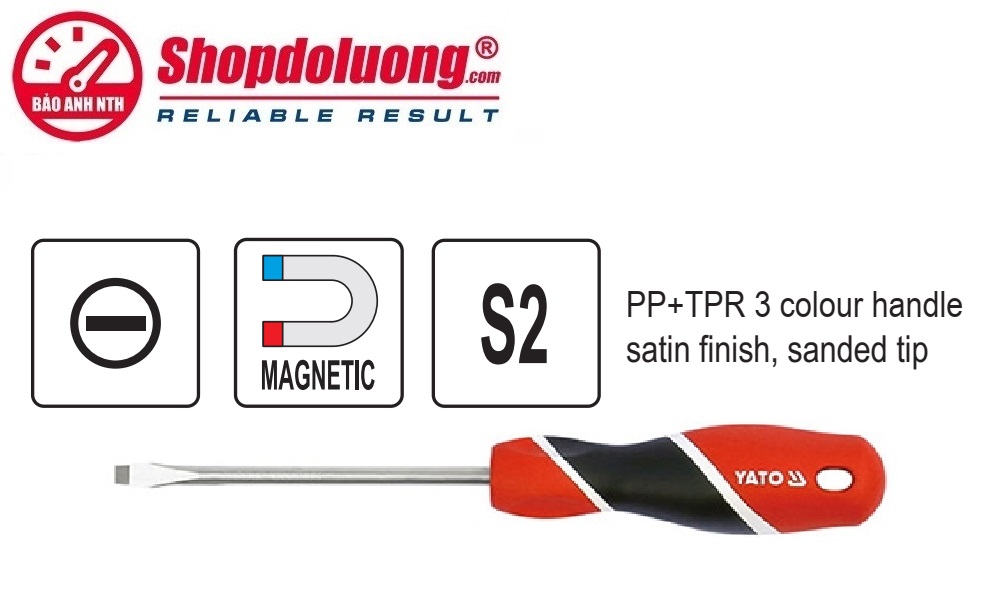 Tô Vít 2 Cạnh Đầu Nam Châm YATO YT-25901 (3x75x3mm) 8 shopdoluong.com-Tô Vít 2 Cạnh Đầu Nam Châm YATO YT-25916 (8x250x8mm)
