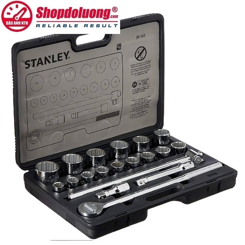 BỘ KHẨU 19 CHI TIẾT 3/4 INCH STANLEY 89-101 (22-50mm) 8 shopdoluong.com-BỘ KHẨU 19 CHI TIẾT 3/4 INCH STANLEY 89-101 (22-50mm)