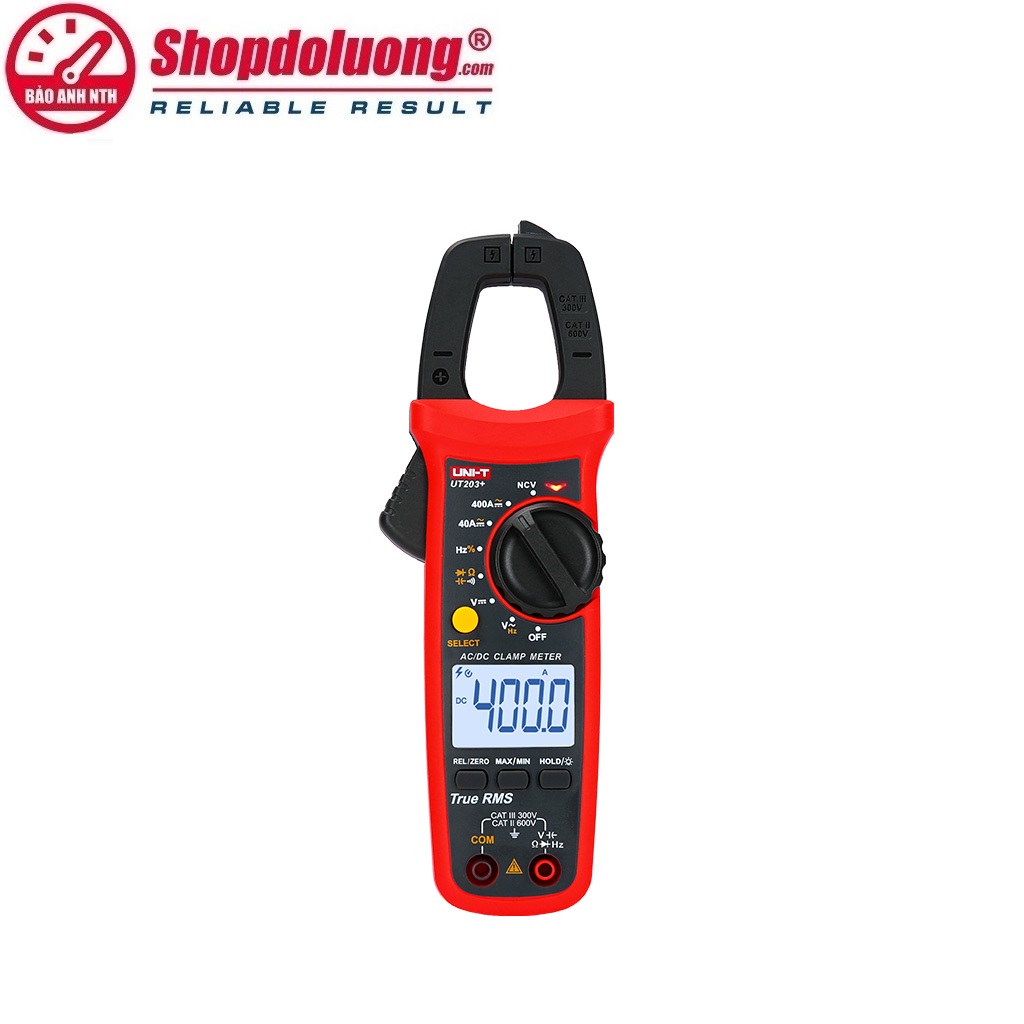 AMPE KÌM DÒNG AC/DC ĐO TỤ UNI-T UT203+ (True RMS 400A) 8 shopdoluong.com-AMPE KÌM DÒNG AC/DC ĐO TỤ UNI-T UT203+ (True RMS 400A)