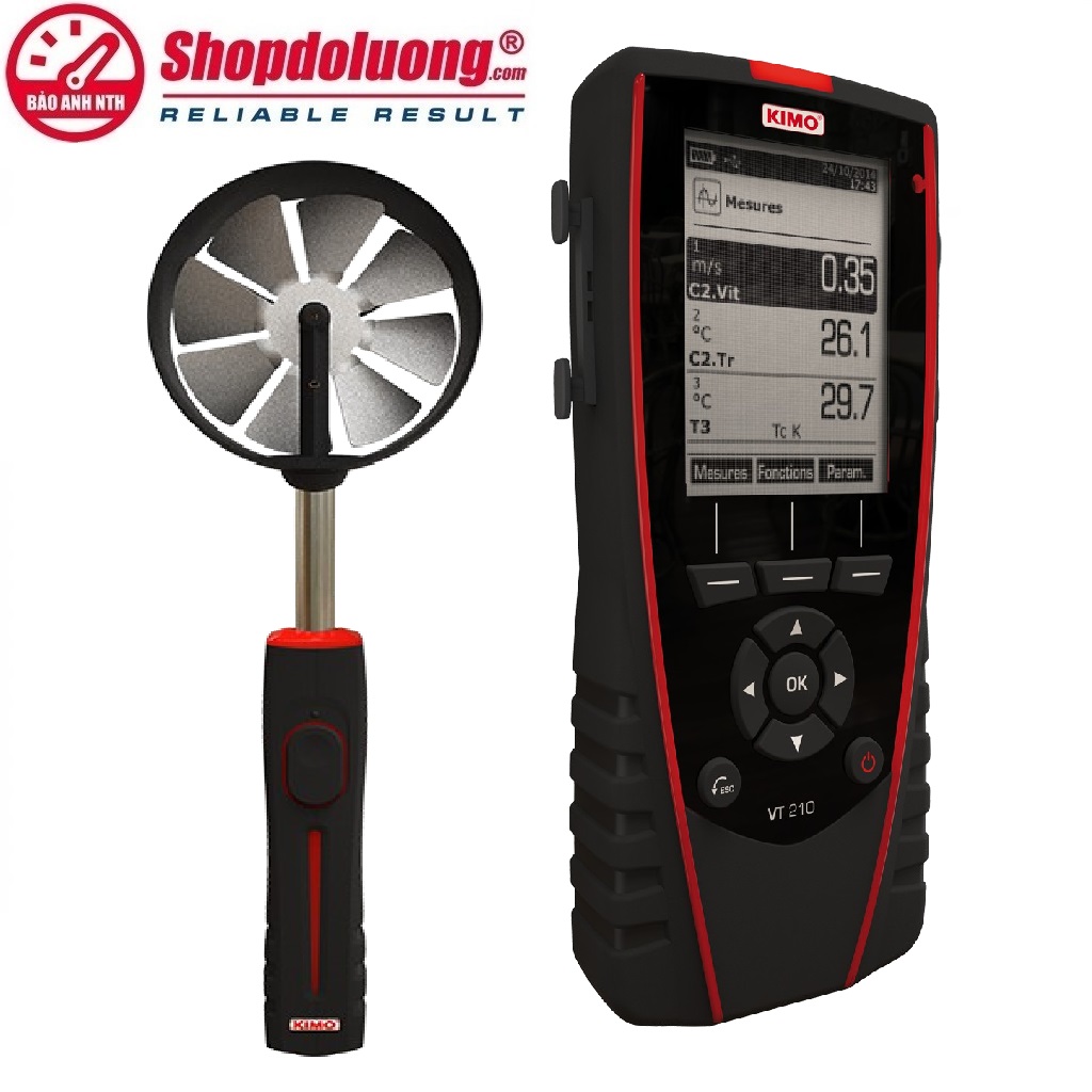 MÁY ĐO TỐC ĐỘ GIÓ LƯU LƯỢNG GIÓ NHIỆT ĐỘ MÔI TRƯỜNG KIMO VT210L (SH100) 8 shopdoluong.com-MÁY ĐO TỐC ĐỘ GIÓ LƯU LƯỢNG GIÓ NHIỆT ĐỘ MÔI TRƯỜNG KIMO VT210L (SH100)