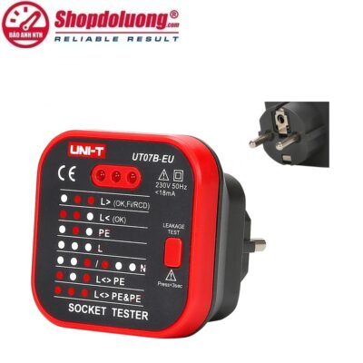 shopdoluong.com-THIẾT BỊ KIỂM TRA Ổ CẮM-DÒNG RÒ RCD UNI-T UT07B-EU (230V/18mA)