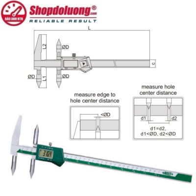 shopdoluong.com-THƯỚC CẶP ĐO KHOẢNG CÁCH LỖ/CẠNH TỚI LỖ ĐIỆN TỬ INSIZE 1525-500WL (10-500mm/±0.09mm)