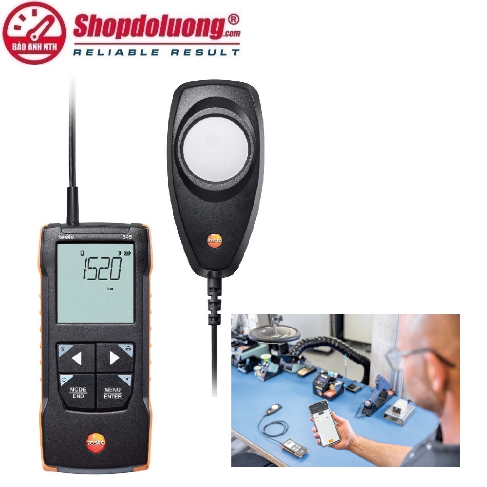 MÁY ĐO CƯỜNG ĐỘ SÁNG KẾT NỐI APP TESTO 545 (0~100.000 lux) 8 shopdoluong.com-MÁY ĐO CƯỜNG ĐỘ SÁNG KẾT NỐI APP TESTO 545 (0~100.000 lux)