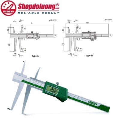 shopdoluong.com-THƯỚC CẶP ĐIỆN TỬ ĐO RÃNH TRONG KHÁNG NƯỚC INSIZE 1176-150P (9-150mm/±0.04mm)