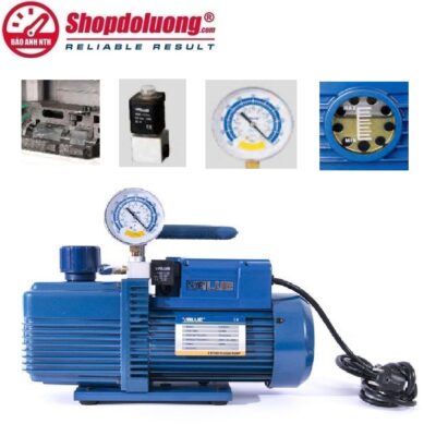 shopdoluong.com-MÁY HÚT CHÂN KHÔNG 2 CẤP CÓ ĐỒNG HỒ BÁO ÁP VALUE V-i220SV (2.0 CFM)