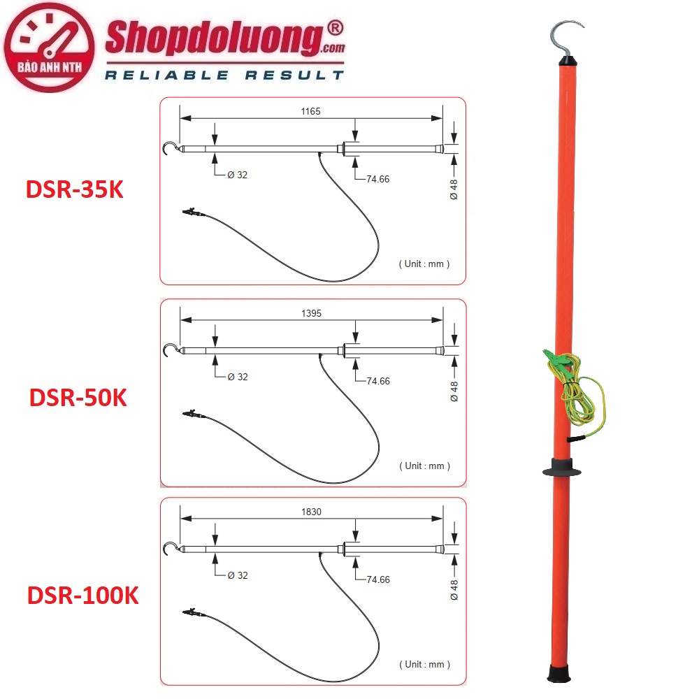 GẬY XẢ ĐIỆN ÁP CAO SEW DSR-35K (0~35kV) 8 shopdoluong.com-GẬY XẢ ĐIỆN ÁP CAO SEW DSR-35K (0~35kV)
