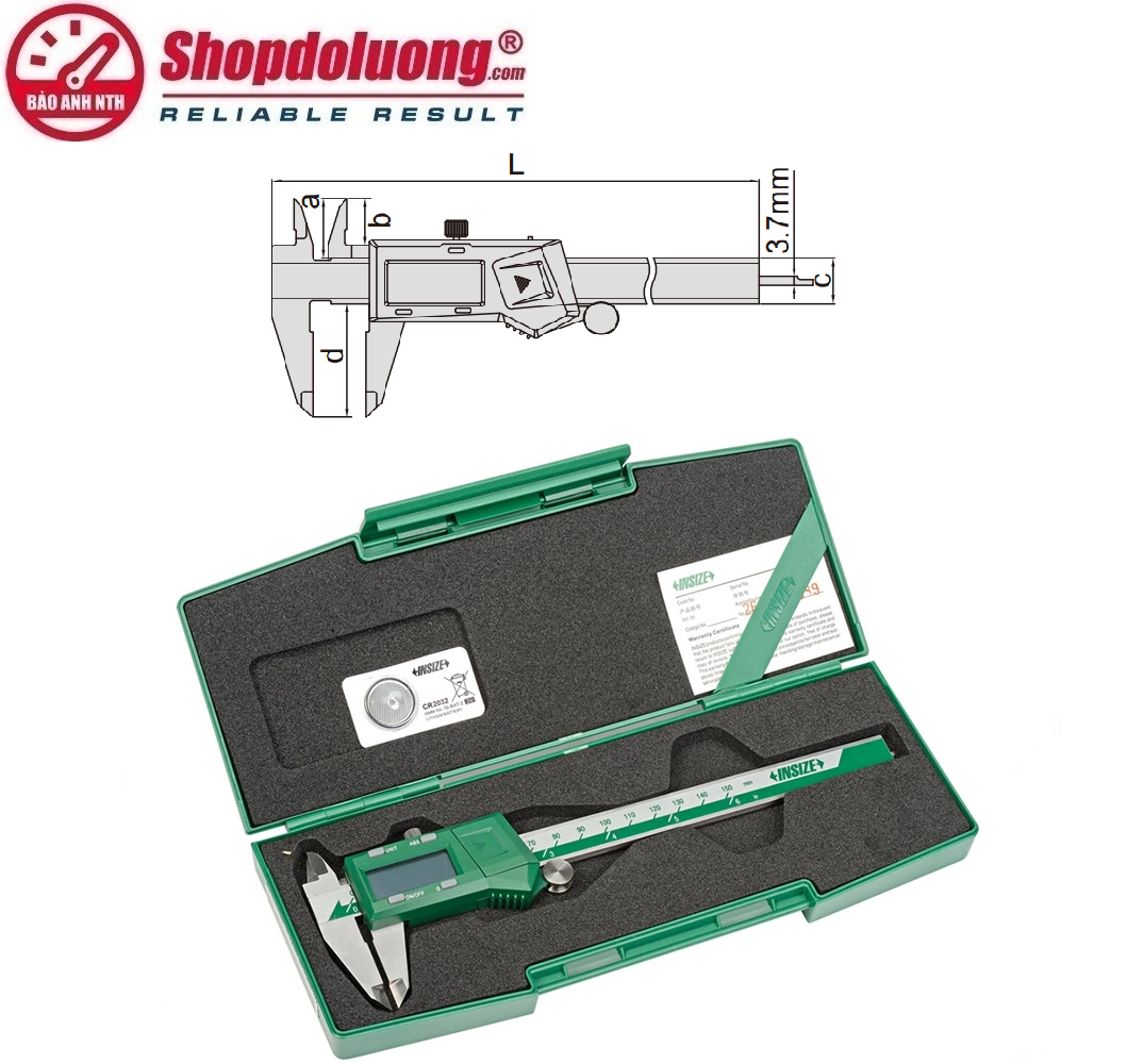 THƯỚC CẶP ĐIỆN TỬ INSIZE 1109-200 (0~200mm/0.01mm) 8 shopdoluong.com-THƯỚC CẶP ĐIỆN TỬ INSIZE 1109-150 (0~150mm/0.01mm)
