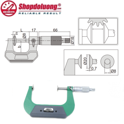 shopdoluong.com-PANME CƠ KHÍ ĐO BƯỚC RĂNG INSIZE 3282-100 (75~100mm/±0.01mm)
