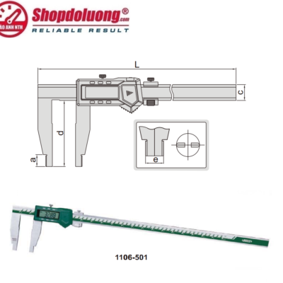 shopdoluong.com-THƯỚC CẶP ĐIỆN TỬ 1 MỎ 150mm INSIZE 1106-602WL (0~600mm/±0.01mm)