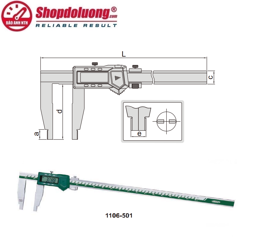 THƯỚC CẶP ĐIỆN TỬ 1 MỎ 100mm INSIZE 1106-601WL (0~600mm/±0.01mm) 8 shopdoluong.com-THƯỚC CẶP ĐIỆN TỬ 1 MỎ 100mm INSIZE 1106-301 (0~300mm/±0.01mm)