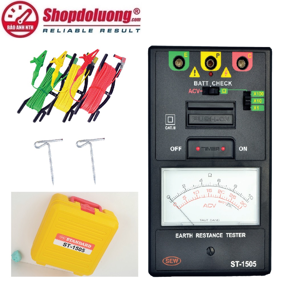 MÁY ĐO ĐIỆN TRỞ ĐẤT 3 DÂY SEW ST-1505 (0-1000Ω) 8 shopdoluong.com-MÁY ĐO ĐIỆN TRỞ ĐẤT 3 DÂY SEW ST-1505 (0-1000Ω)