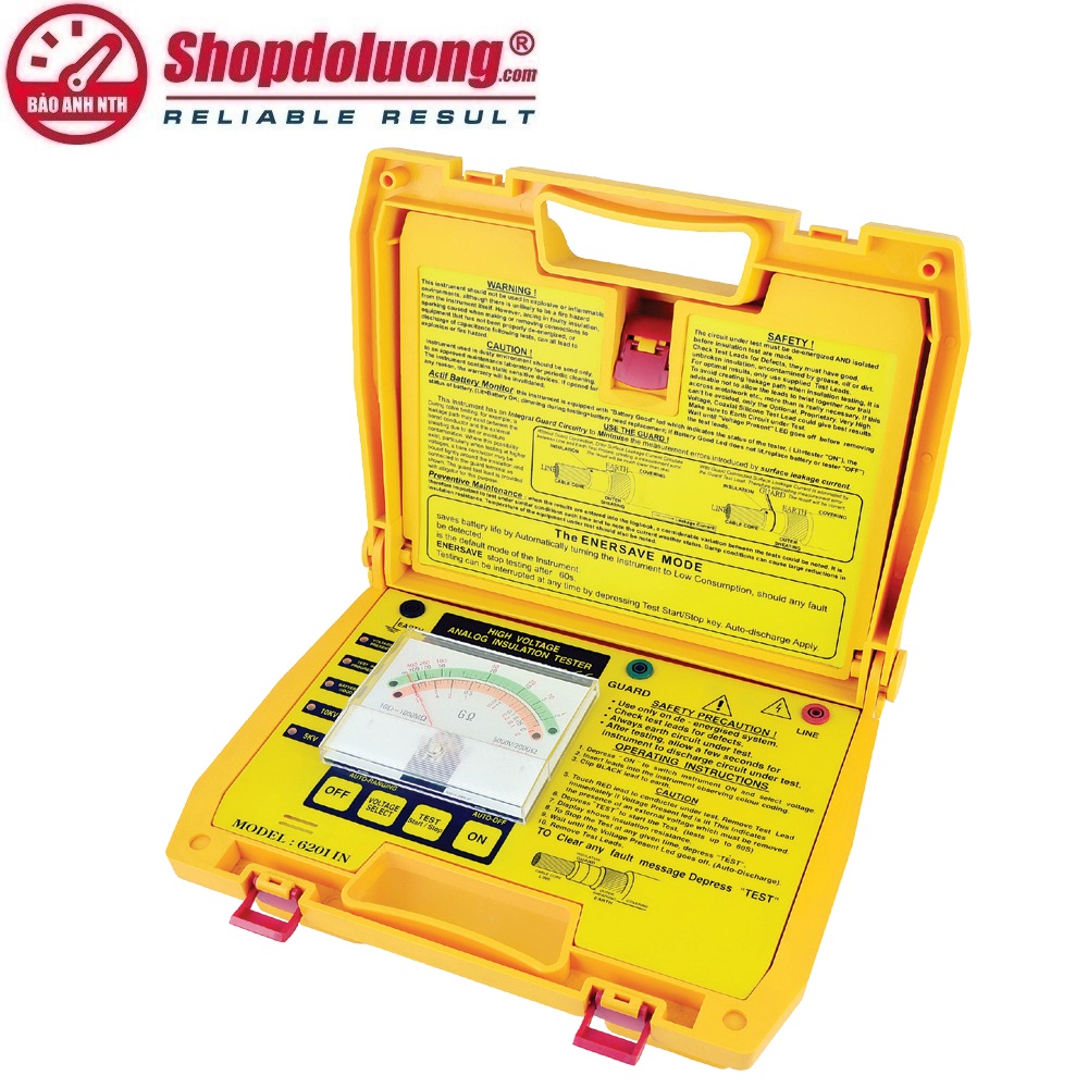 MÁY ĐO ĐIỆN TRỞ CÁCH ĐIỆN SEW 6201 IN (5kV DC/0-200GΩ) 10 shopdoluong.com-MÁY ĐO ĐIỆN TRỞ CÁCH ĐIỆN SEW 6201 IN (5kV DC/0-200GΩ)