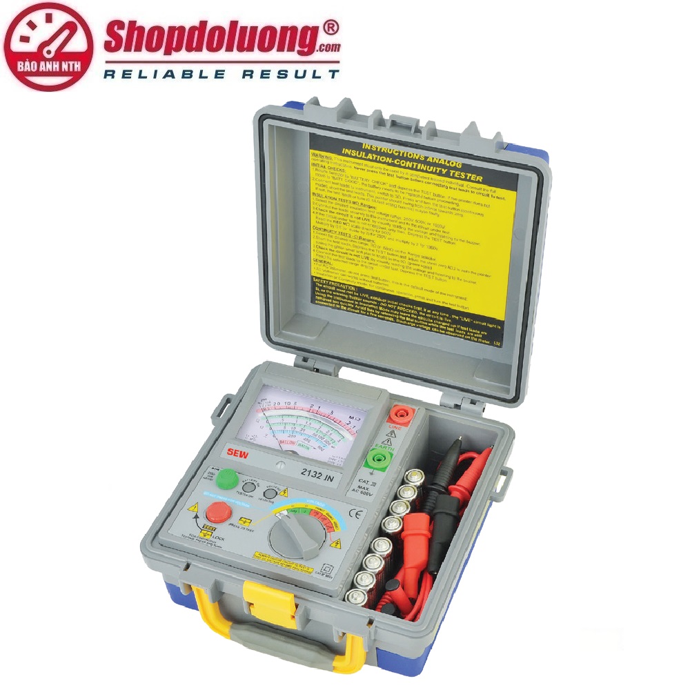 MÁY ĐO ĐIỆN TRỞ CÁCH ĐIỆN SEW 2132 IN (1kV/400MΩ) 8 shopdoluong.com-MÁY ĐO ĐIỆN TRỞ CÁCH ĐIỆN SEW 2132 IN (1kV/400MΩ)