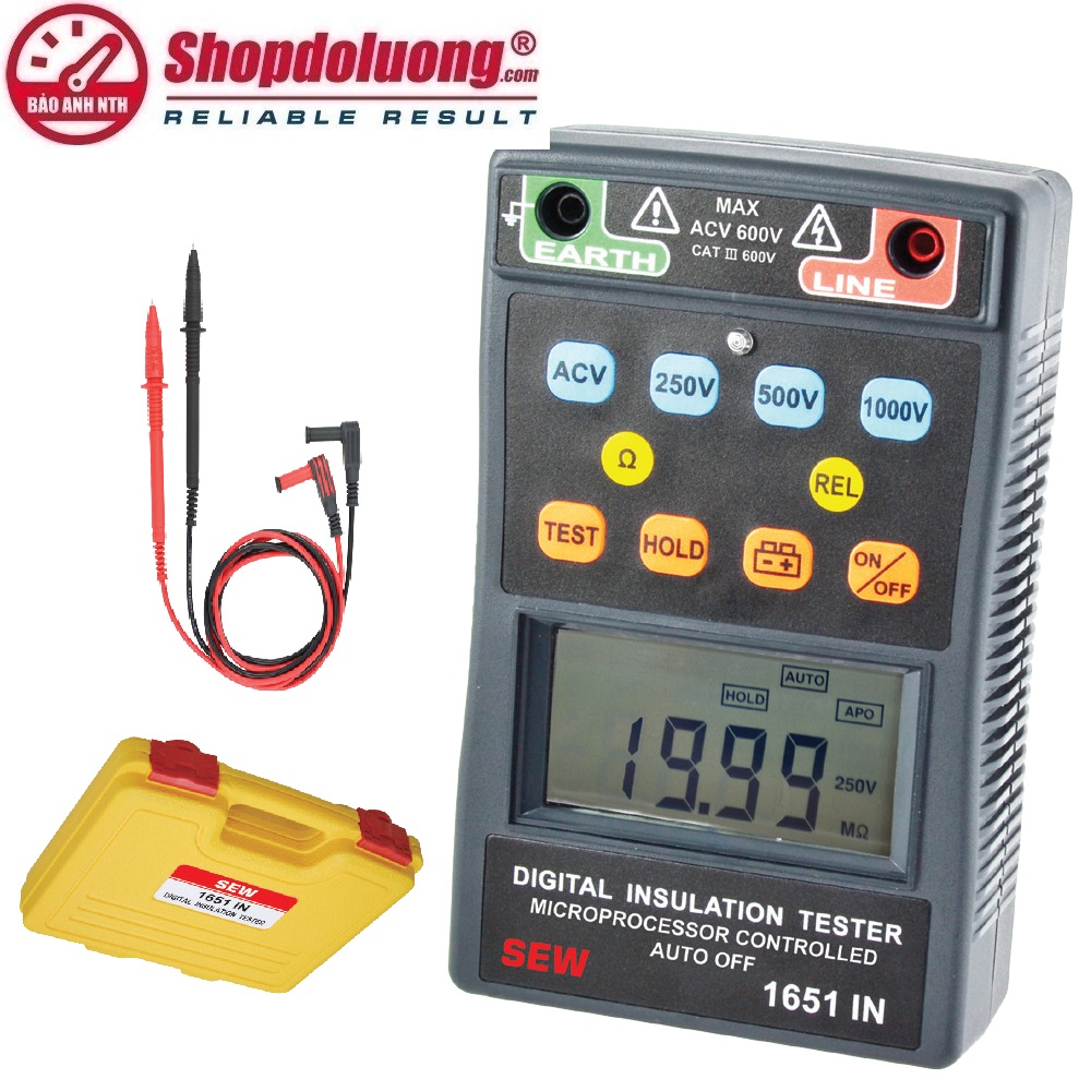 MÁY ĐO ĐIỆN TRỞ CÁCH ĐIỆN SEW 1615 IN (1kV/2000MΩ) 8 shopdoluong.com-MÁY ĐO ĐIỆN TRỞ CÁCH ĐIỆN SEW 1615 IN (1kV/2000MΩ)