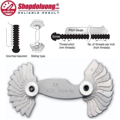 shopdoluong.com-DƯỠNG ĐO BƯỚC REN HỆ INCH NIIGATA SEIKI W26 (26 lá)