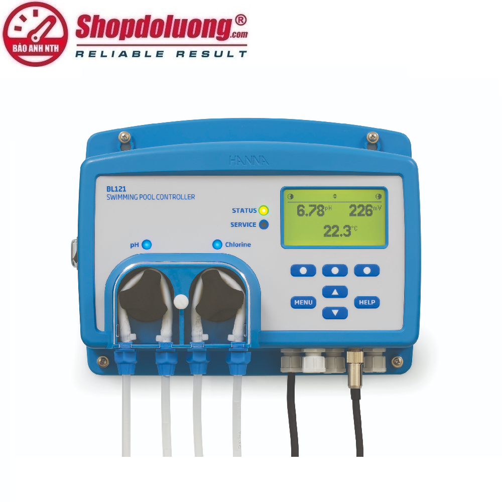 Bộ Điều Khiển pH/OPR Bể Bơi Kết Hợp Bơm Định Lượng HANNA BL120 8 shopdoluong.com-Bộ Điều Khiển pH/OPR Bể Bơi Kết Hợp Bơm Định Lượng HANNA BL120