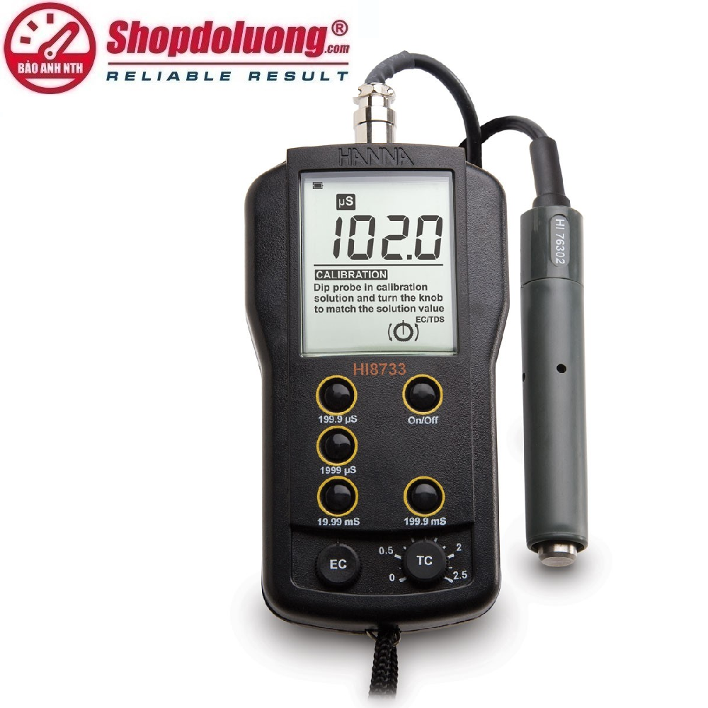 MÁY ĐO ĐỘ DẪN EC CẦM TAY HANNA HI8733 (0.0~199.9 mS/cm) 8 shopdoluong.com-MÁY ĐO ĐỘ DẪN EC CẦM TAY HANNA HI8733 (0.0~199.9 mS/cm)