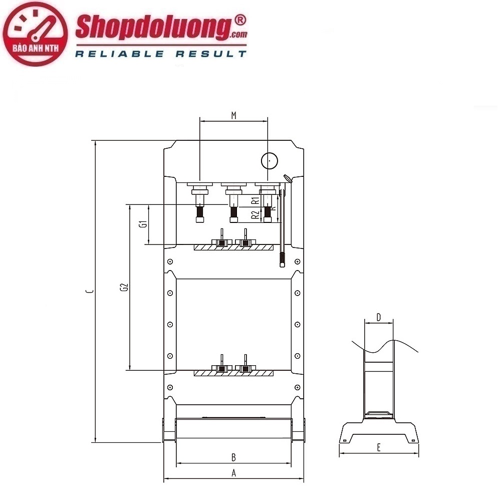 MÁY ÉP THUỶ LỰC 15 TẤN CÓ ĐỒNG HỒ KOCU TRSP15HL 11 shopdoluong.com-MÁY ÉP THUỶ LỰC 15 TẤN CÓ ĐỒNG HỒ KOCU TRSP15HL.