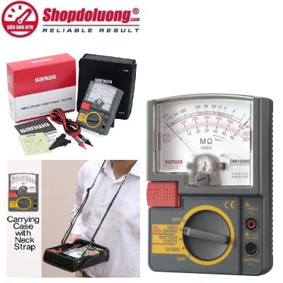 shopdoluong.com-ĐỒNG HỒ ĐO ĐIỆN TRỞ CÁCH ĐIỆN CHỈ THỊ KIM SANWA DM1009S (1000V/2000MΩ/±5%)