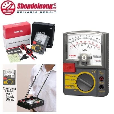 shopdoluong.com-ĐỒNG HỒ ĐO ĐIỆN TRỞ CÁCH ĐIỆN CHỈ THỊ KIM SANWA PDM5219S (500V/100MΩ/±5%)
