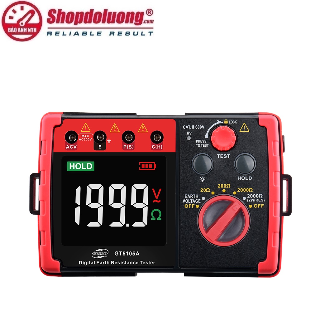 MÁY ĐO ĐIỆN TRỞ ĐẤT BENETECH GT5105A (0~2000Ω ±2%) 8 shopdoluong.com-MÁY ĐO ĐIỆN TRỞ ĐẤT BENETECH GT5105A (0~2000Ω ±2%)