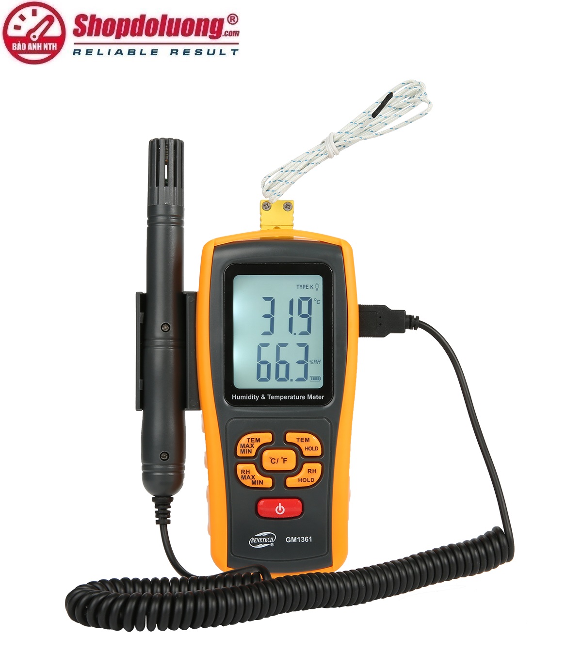 MÁY ĐO NHIỆT ĐỘ & ĐỘ ẨM BENETECH GM1361 (-50~1200℃) 8 shopdoluong.com-MÁY ĐO NHIỆT ĐỘ & ĐỘ ẨM BENETECH GM1361 (-50~1200℃)