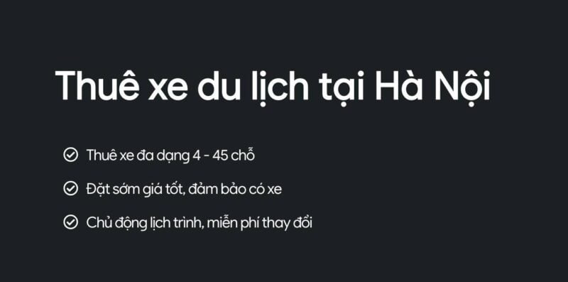 Dịch vụ cho thuê xe du lịch tại Hà Nội giá rẻ nhất 2022