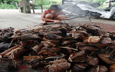 Bánh gai luộc chín