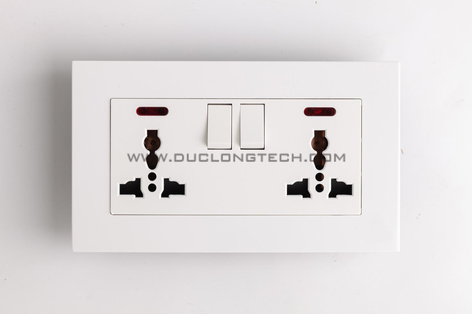 Ổ cắm điện âm tường đa năng chuẩn chữ nhật size lớn DL F21-0065