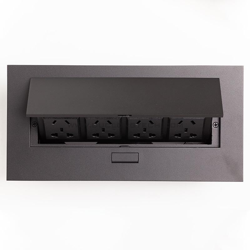 Hộp điện âm bàn 4 Power hợp kim cao cấp DL K0508 6 hộp điện âm bàn