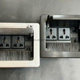 Hộp điện âm bàn 2 Power, 2 Lan hợp kim cao cấp DL L0206
