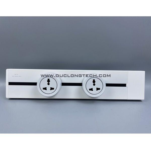 Combo ổ cắm thanh ray DL: ray lắp nổi/chìm dài 40cm + 2 ổ cắm điện đa năng