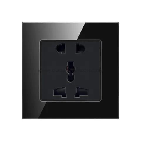 Ổ Cắm Điện Âm Tường Vuông Mặt Kính Cường Lực TK-F71-D-18B