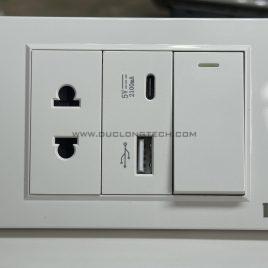 Ổ Cắm Điện Đa Năng Âm Tường Kết Hợp Cổng Sạc USB-A và USB-C