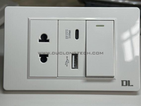 Ổ Cắm Điện Đa Năng Âm Tường Kết Hợp Cổng Sạc USB-A và USB-C 3 13 1