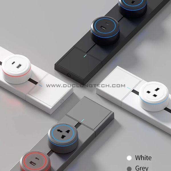Đường ray điện lắp nổi có công tắc ngắt nguồn dài 40cm, thương hiệu DL 1 22